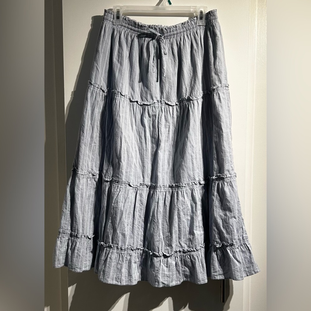 Madewell - Baby Blue Elastic Waist Tiered Skirt